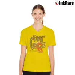Women’s Gbs Ground Balls Lacrosse Sports V-Neck Tee in yellow | Chic Neckline, Soft Texture