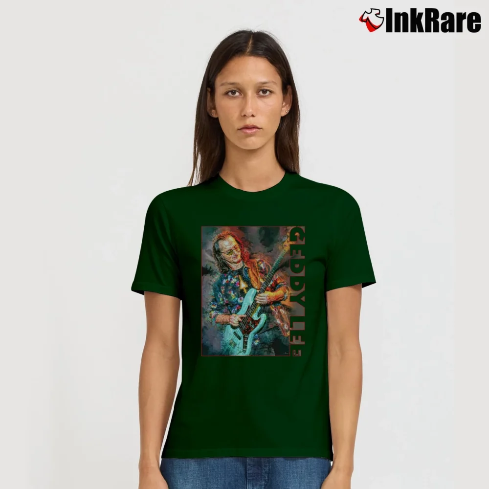 Women’s Geddy Lee Musician Rush Signature T-Shirt in forest green | Soft, Flattering Fit