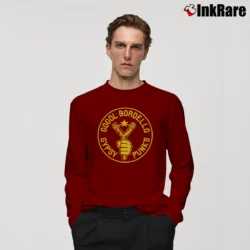Men’s Geek Gogol Bordello Long-Sleeve Shirt in maroon | Sleek, Lightweight, Year-Round Wear