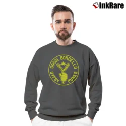 Men’s Geek Gogol Bordello Crewneck Sweatshirt in charcoal | Cozy Fabric, Clean Style