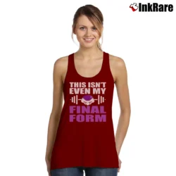 Women’s Geeky Frieza This Isn't Even My Final Form Dragon Ball Z Meme Gym Tank Top in maroon | Lightweight, Movement-Friendly