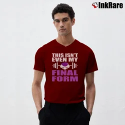 Men’s Geeky Frieza This Isn't Even My Final Form Dragon Ball Z Meme Gym V-Neck Tee in maroon | Sharp, Breathable, Everyday Staple