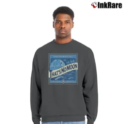 Men’s Geeky Star Wars That’s No Moon Blue Moon Parody Crewneck Sweatshirt in charcoal | Cozy Fabric, Clean Style
