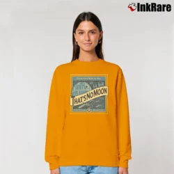 Women’s Geeky Star Wars That’s No Moon Blue Moon Parody Relaxed Sweatshirt in orange | Soft, Laid-Back Vibe
