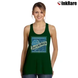 Women’s Geeky Star Wars That’s No Moon Blue Moon Parody Tank Top in forest green | Lightweight, Movement-Friendly