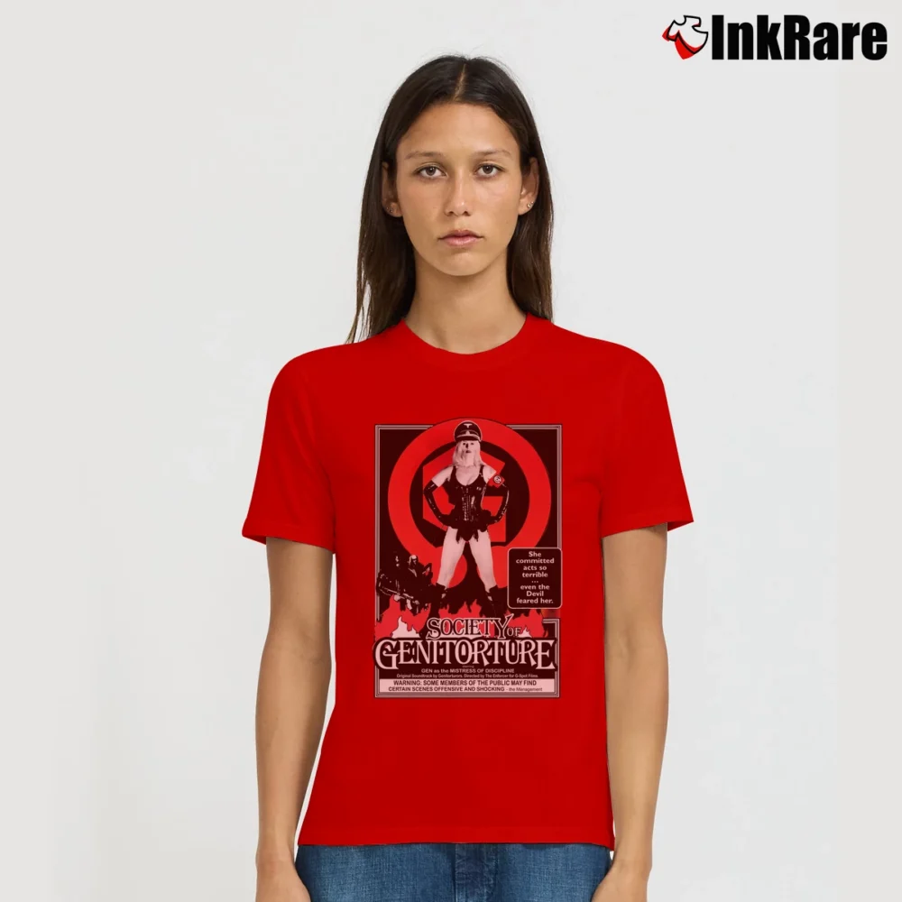 Women’s Genitorturers 90s Industrial Band Signature T-Shirt in red | Soft, Flattering Fit
