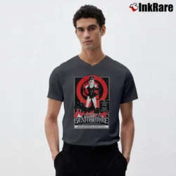 Men’s Genitorturers 90s Industrial Band V-Neck Tee in charcoal | Sharp, Breathable, Everyday Staple