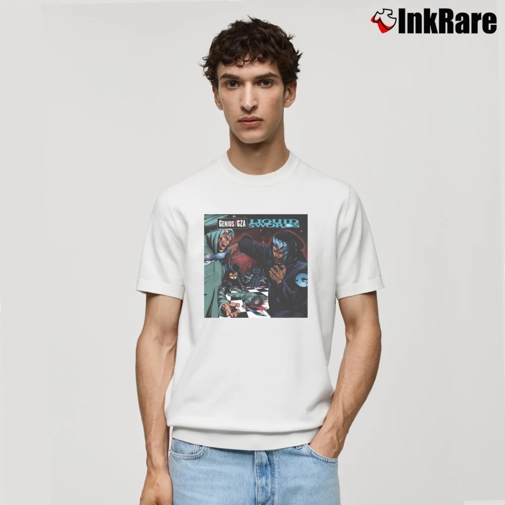 Men’s Genius GZA Liquid Swords Classic T-Shirt in white | Soft, Breathable Everyday Wear