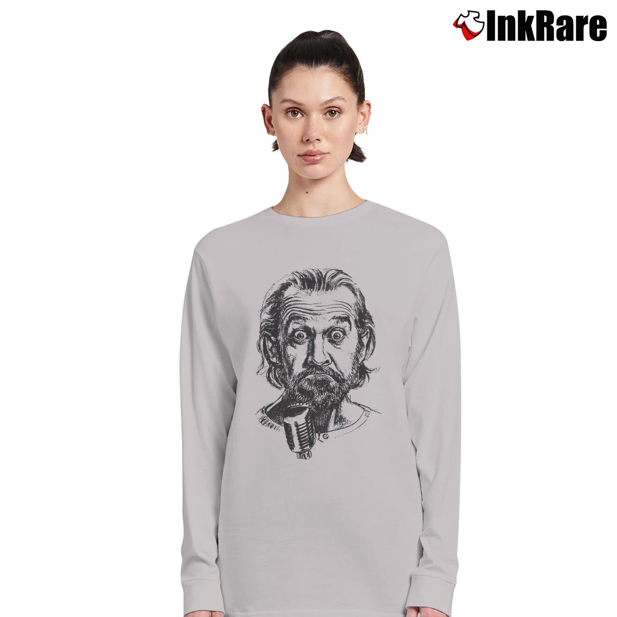Women’s George Carlin Headshot Long-Sleeve Top in sport grey | Sleek, Versatile, All-Season