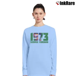 Women’s george foreman 1973 for Boxing History Fans Long-Sleeve Top in light blue | Sleek, Versatile, All-Season