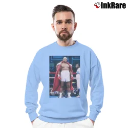 Men’s george foreman big george boxing legend fan Crewneck Sweatshirt in light blue | Cozy Fabric, Clean Style