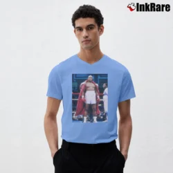Men’s george foreman big george boxing legend fan V-Neck Tee in light blue | Sharp, Breathable, Everyday Staple