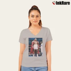 Women’s george foreman big george boxing legend fan V-Neck Tee in sport grey | Chic Neckline, Soft Texture