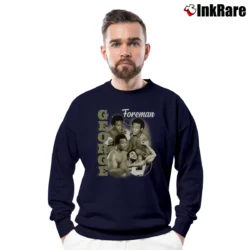 Men’s george foreman vintage boxing legend retro fan Crewneck Sweatshirt in navy | Cozy Fabric, Clean Style