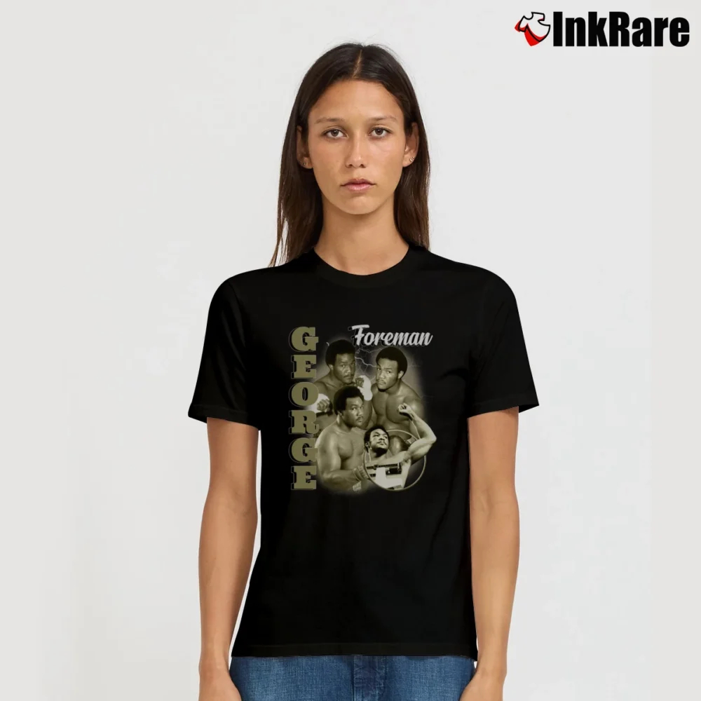Women’s george foreman vintage boxing legend retro fan Signature T-Shirt in black | Soft, Flattering Fit