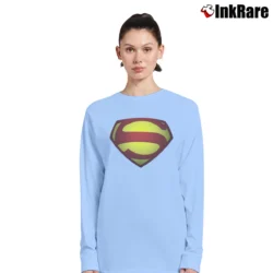 Women’s George Reeves Classic Superman Kent Graphic Long-Sleeve Top in light blue | Sleek, Versatile, All-Season