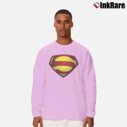 Men’s George Reeves Classic Superman Kent Graphic Long-Sleeve Shirt in light pink | Sleek, Lightweight, Year-Round Wear
