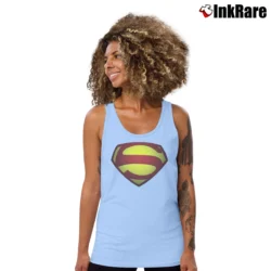 Women’s George Reeves Classic Superman Kent Graphic Tank Top in light blue | Lightweight, Movement-Friendly
