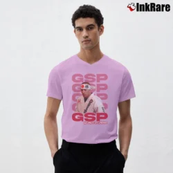 Men’s georges st pierre gsp mma legend ufc fan V-Neck Tee in light pink | Sharp, Breathable, Everyday Staple