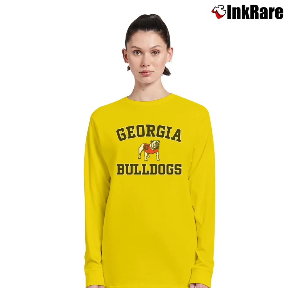 Women’s Georgia Bulldogs UGA Classic Mascot Graphic Long-Sleeve Top in yellow | Sleek, Versatile, All-Season
