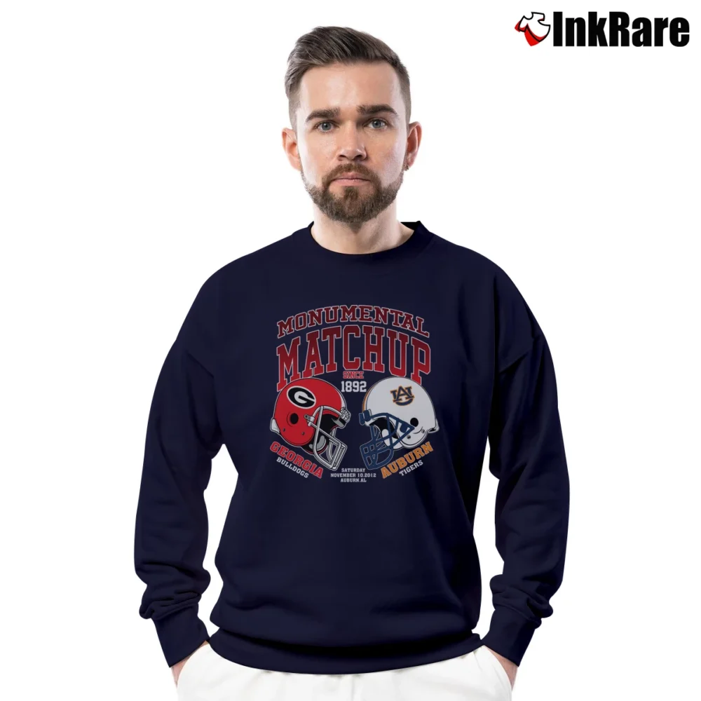 Men’s Georgia Bulldogs vs Auburn Tigers Rivalry Crewneck Sweatshirt in navy | Cozy Fabric, Clean Style