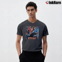 Men’s Gerry Rafferty City To City Music V-Neck Tee in charcoal | Sharp, Breathable, Everyday Staple