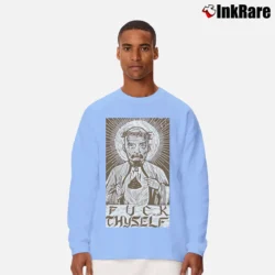 Men’s GG Allin Saint Thyself Punk Hardcore Jesus Christ Long-Sleeve Shirt in light blue | Sleek, Lightweight, Year-Round Wear