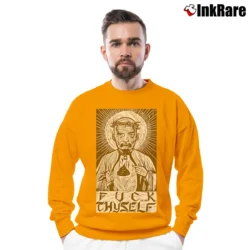 Men’s GG Allin Saint Thyself Punk Hardcore Jesus Christ Crewneck Sweatshirt in orange | Cozy Fabric, Clean Style