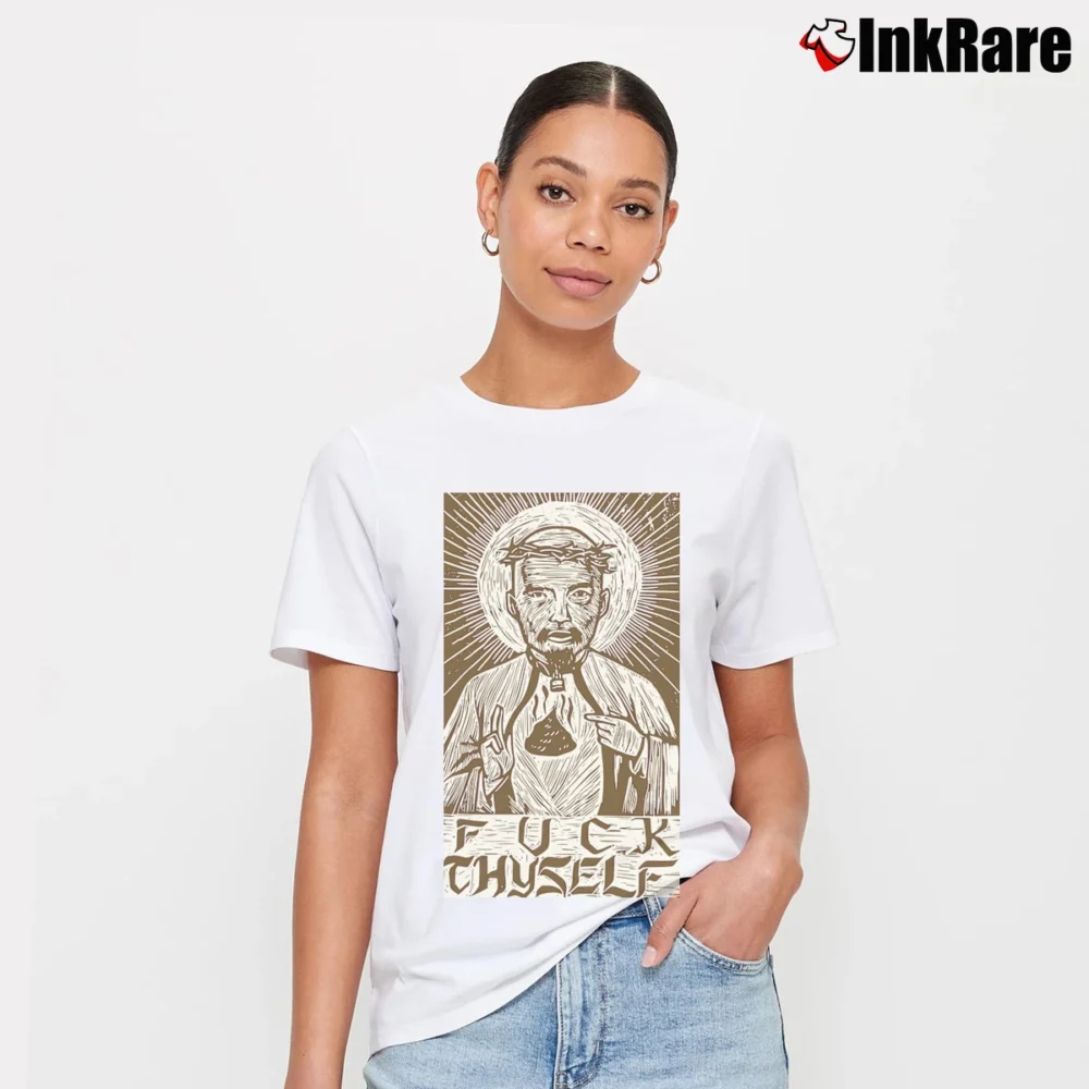 Women’s GG Allin Saint Thyself Punk Hardcore Jesus Christ Signature T-Shirt in white | Soft, Flattering Fit