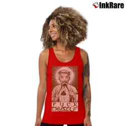 Women’s GG Allin Saint Thyself Punk Hardcore Jesus Christ Tank Top in red | Lightweight, Movement-Friendly