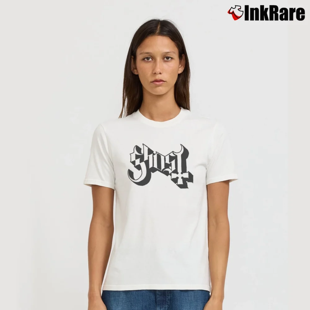 Women’s Ghost BC Emeritus Band Signature T-Shirt in white | Soft, Flattering Fit