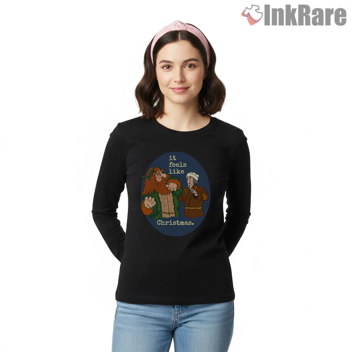 Ghost Of Christmas Present Muppet Holiday Quote Scene Long Sleeve Black Ghost Of Christmas Present Muppet Holiday Quote Scene Shirt on black long sleeve shirt for women graphic tee