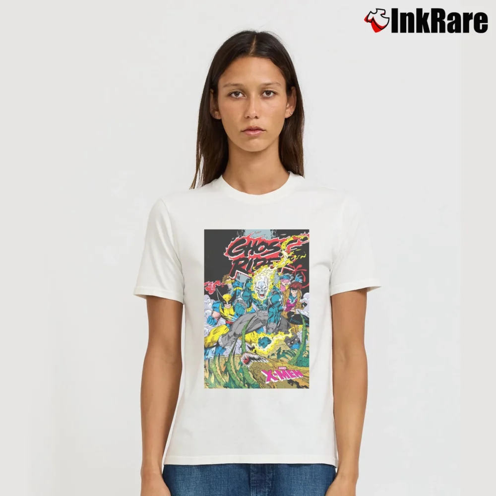 Women’s Ghost Rider 1990s Marvel Comics X Signature T-Shirt in white | Soft, Flattering Fit
