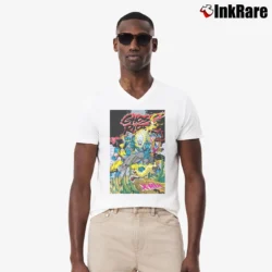 Men’s Ghost Rider 1990s Marvel Comics X V-Neck Tee in white | Sharp, Breathable, Everyday Staple