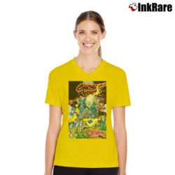 Women’s Ghost Rider 1990s Marvel Comics X V-Neck Tee in yellow | Chic Neckline, Soft Texture