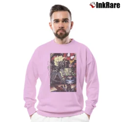 Men’s Ghost Rider Marvel Comics Character Boxes Crewneck Sweatshirt in light pink | Cozy Fabric, Clean Style