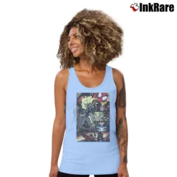 Women’s Ghost Rider Marvel Comics Character Boxes Tank Top in light blue | Lightweight, Movement-Friendly