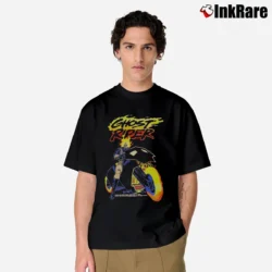 Men’s Ghost Rider Neon Flames Motorcycle Marvel Classic T-Shirt in black | Soft, Breathable Everyday Wear
