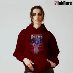 Women’s Ghost Town These Illusions Cozy Hoodie in maroon | Warm, Structured, Stylish