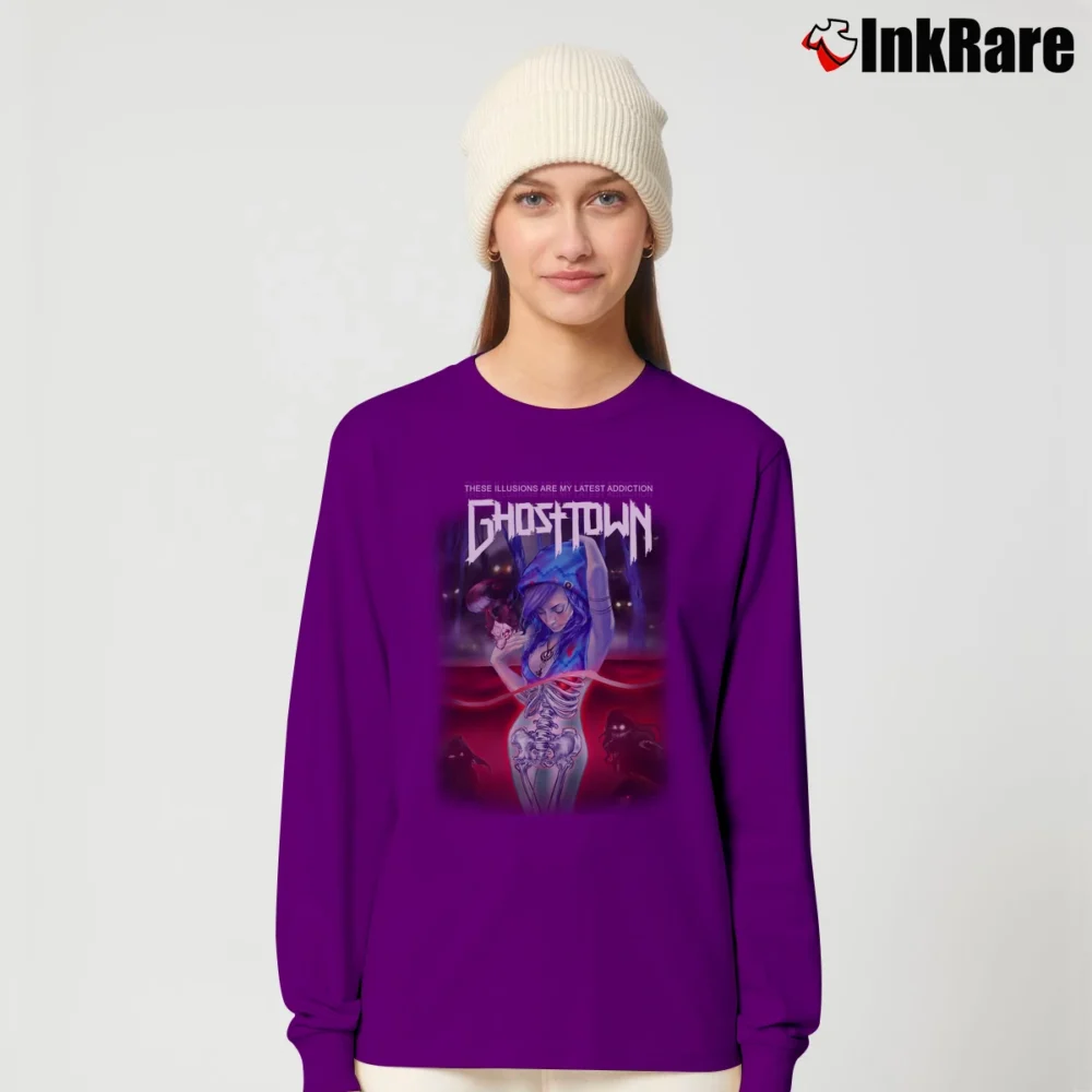 Women’s Ghost Town These Illusions Long-Sleeve Top in purple | Sleek, Versatile, All-Season