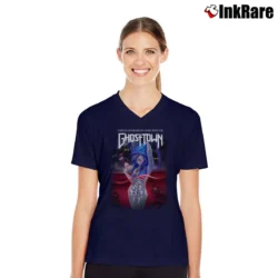 Women’s Ghost Town These Illusions V-Neck Tee in navy | Chic Neckline, Soft Texture