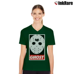 Women’s Ghostface Killah Wu Tang V-Neck Tee in forest green | Chic Neckline, Soft Texture