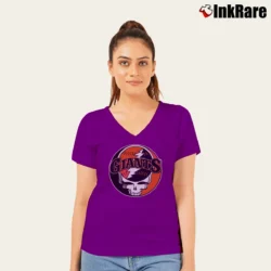 Women’s Giants Grateful Dead Steal Your Face V-Neck Tee in purple | Chic Neckline, Soft Texture