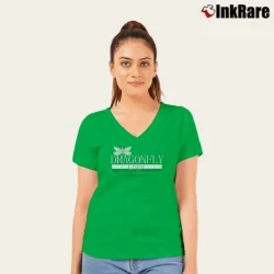Women’s Gilmore Girls Dragonfly Inn Graphic V-Neck Tee in irish green | Chic Neckline, Soft Texture