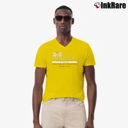 Men’s Gilmore Girls Dragonfly Inn Graphic V-Neck Tee in yellow | Sharp, Breathable, Everyday Staple