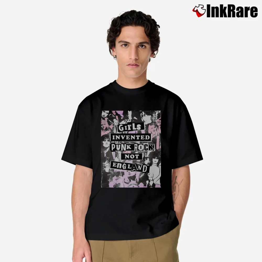 Men’s Girls Invented Punk Rock Not England Classic T-Shirt in black | Soft, Breathable Everyday Wear