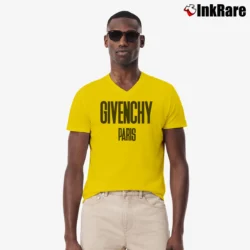 Men’s Givenchy Paris Designer Inspired V-Neck Tee in yellow | Sharp, Breathable, Everyday Staple