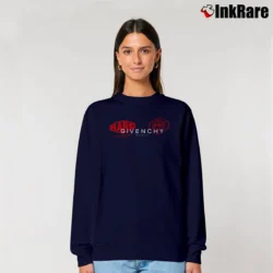Women’s Givenchy Spirit Logo Cotton Relaxed Sweatshirt in navy | Soft, Laid-Back Vibe