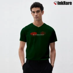 Men’s Givenchy Spirit Logo Cotton V-Neck Tee in forest green | Sharp, Breathable, Everyday Staple