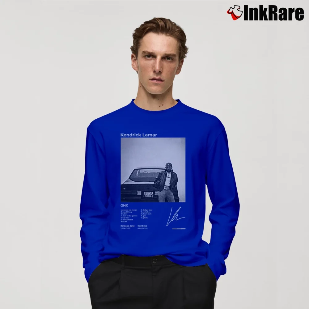 Men’s GNX Kendrick Lamar Long-Sleeve Shirt in royal blue | Sleek, Lightweight, Year-Round Wear